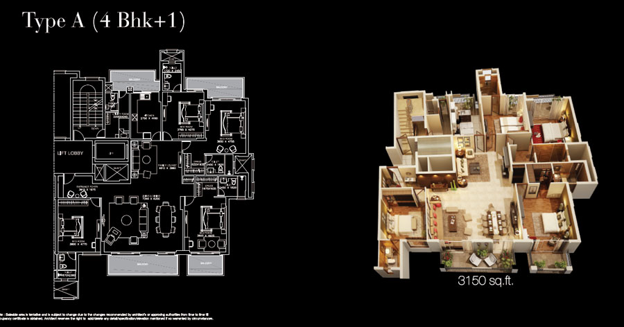 Ats Triumph 4bhk floor plan