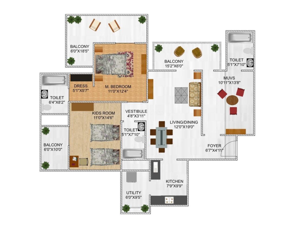 Floor Plan 40 Assotech Blith Gurgaon 5023567 1300 1678