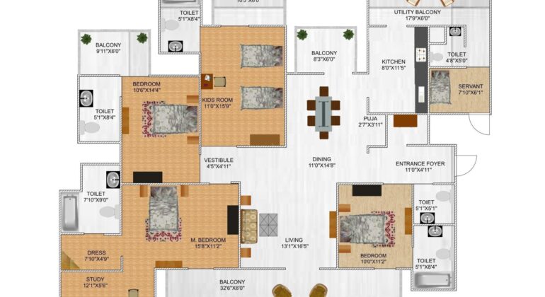 Floor Plan 42 Assotech Blith Gurgaon 5023567 1600 2317