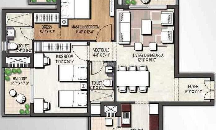 Floor Plan 71 Assotech Blith Gurgaon 5023567 768 697