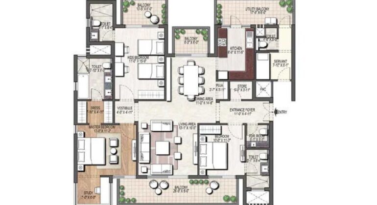 Floor Plan 86 Assotech Blith Gurgaon 5023567 560 850