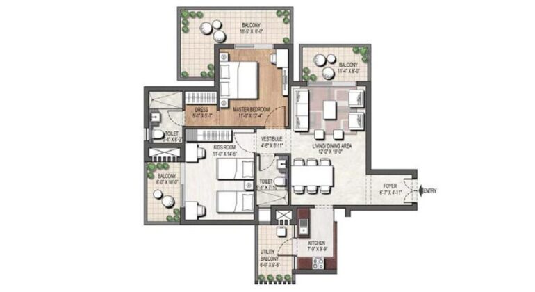 Floor Plan 88 Assotech Blith Gurgaon 5023567 560 850