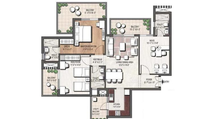 Floor Plan 89 Assotech Blith Gurgaon 5023567 560 850