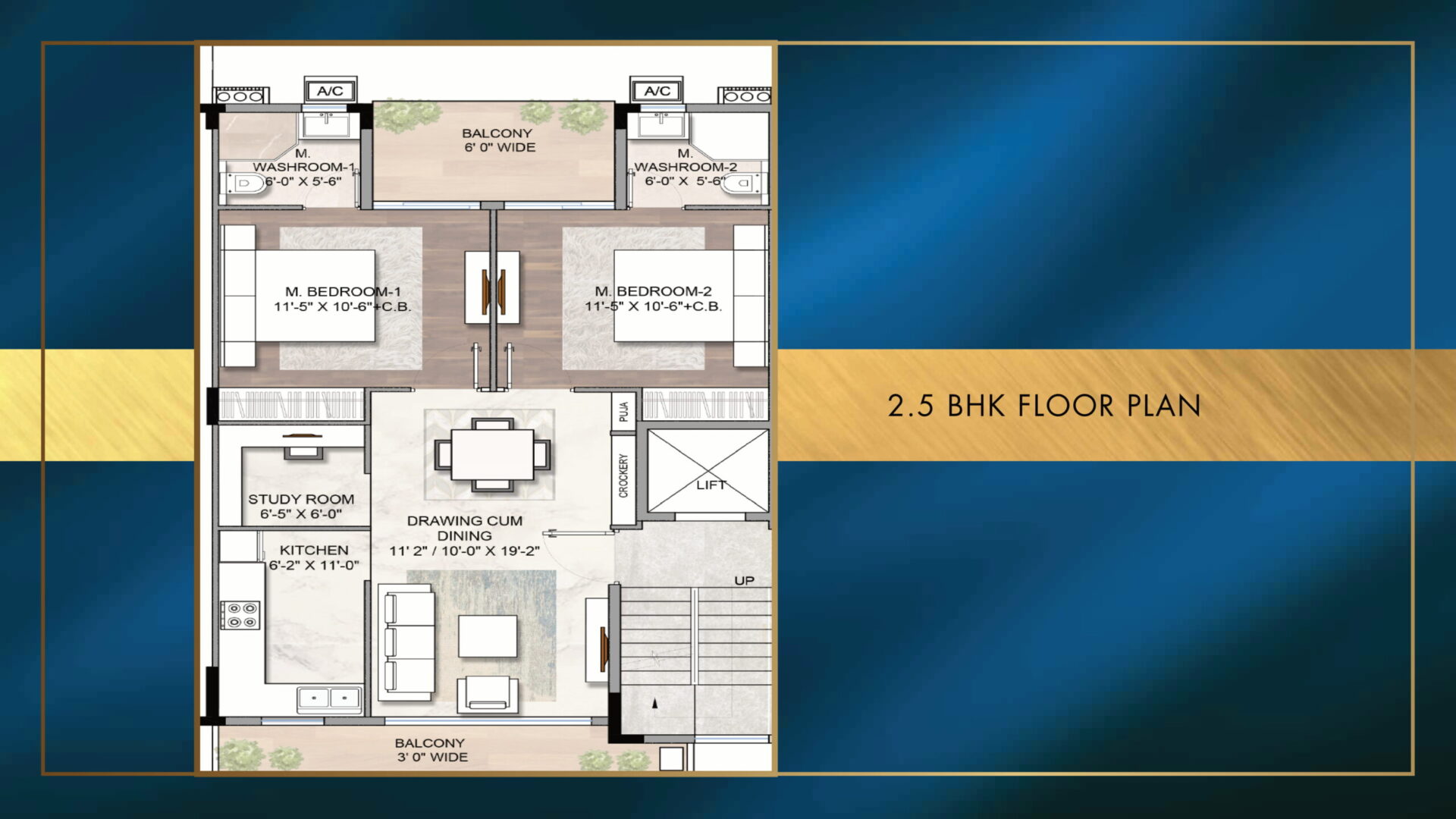 Smartworld Gems 2.5 Bhk Floor Plan