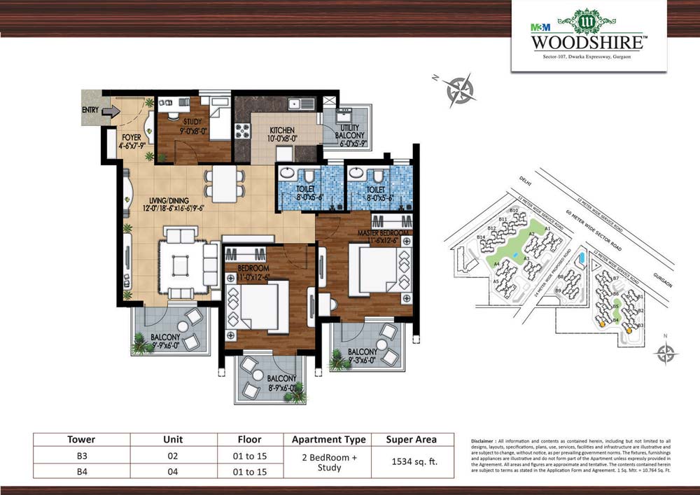 M3M Woodshire Floor Plan