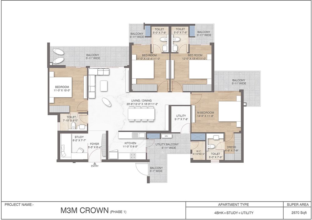M3m Crown floor plan 2570
